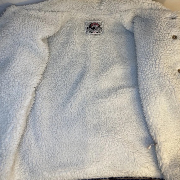 AUTHENTIC LEVIS Size 44 Reg Made in USA Sherpa Lined Denim Jacket VTG 1980’s - Picture 5 of 12